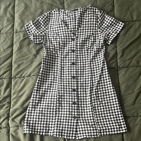 SHEIN UNITY Button Front Gingham Dress - Picture 1 of 5
